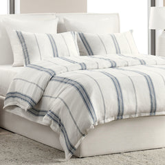 Jayson Blue Stripe Linen Cashmere Duvet Collection - Ornate Home
