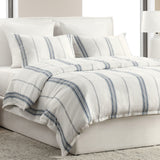 Jayson Blue Stripe Linen Cashmere Duvet Collection - Ornate Home