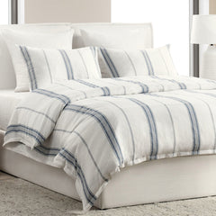 Jayson Blue Stripe Linen Cashmere Duvet Collection - Ornate Home