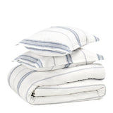 Jayson Blue Stripe Linen Cashmere Duvet Collection - Ornate Home