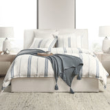 Jayson Blue Stripe Linen Cashmere Duvet Collection - Ornate Home
