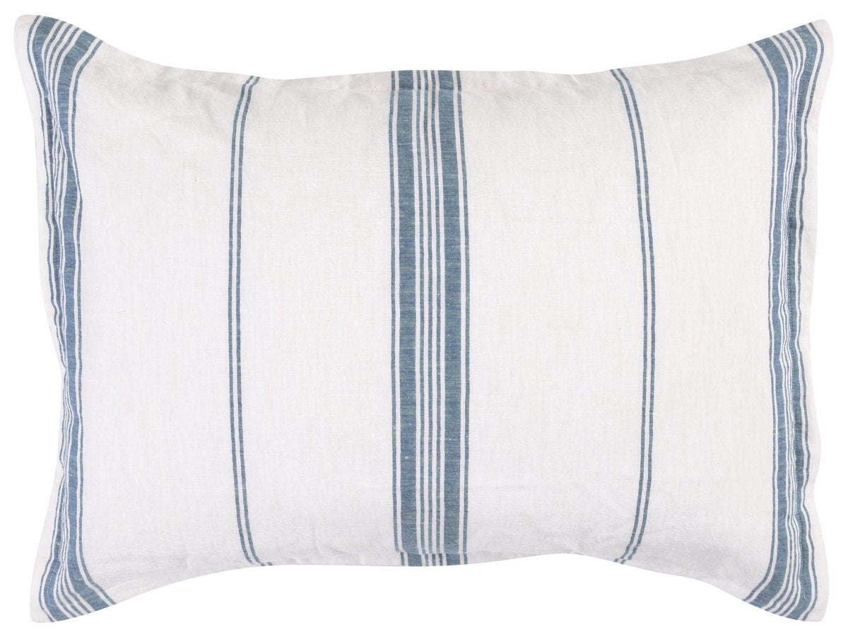 Jayson Blue Stripe Linen Cashmere Duvet Collection - Ornate Home