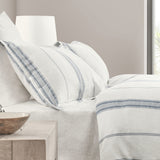 Jayson Blue Stripe Linen Cashmere Duvet Collection - Ornate Home