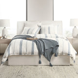 Jayson Blue Stripe Linen Cashmere Duvet Collection - Ornate Home