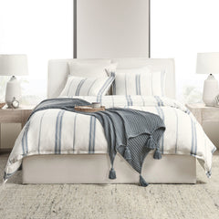 Jayson Blue Stripe Linen Cashmere Duvet Collection - Ornate Home