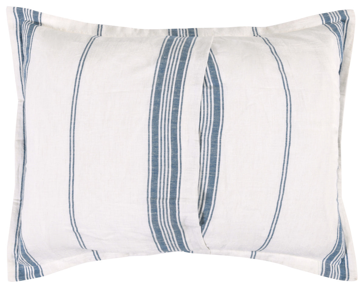 Jayson Blue Stripe Linen Cashmere Duvet Collection - Ornate Home
