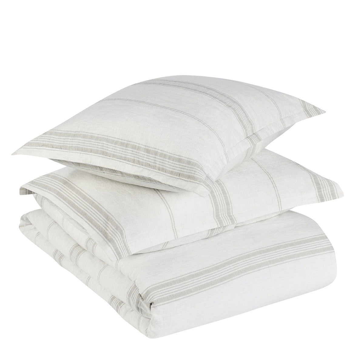 Jayson Gray Stripe Linen Cashmere Duvet Collection - Ornate Home