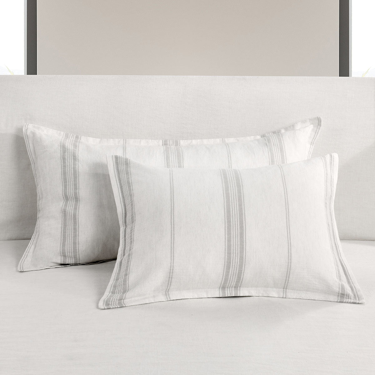 Jayson Gray Stripe Linen Cashmere Duvet Collection - Ornate Home