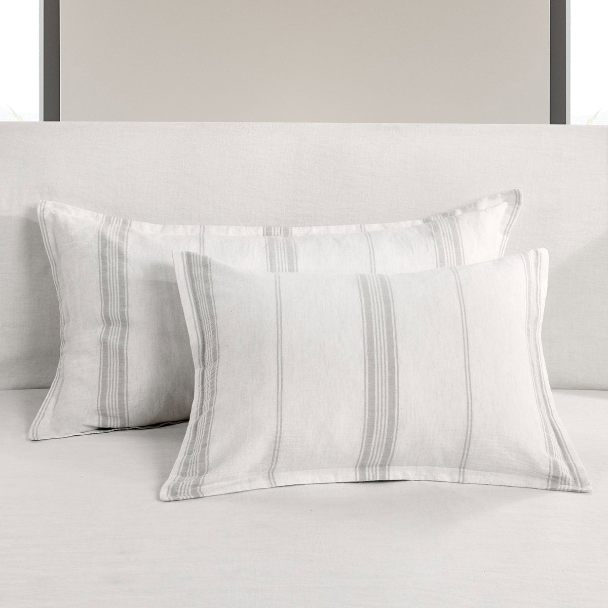 Jayson Gray Stripe Linen Cashmere Duvet Collection - Ornate Home