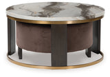Jazmore Brown/Brass Finish Nesting Cocktail Tables (Set of 2) (Online Special Price) - Ornate Home