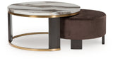 Jazmore Brown/Brass Finish Nesting Cocktail Tables (Set of 2) (Online Special Price) - Ornate Home