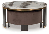 Jazmore Brown/Brass Finish Nesting Cocktail Tables (Set of 2) (Online Special Price) - Ornate Home