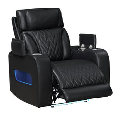 Jazz Black 37"W Leather Aire Power Reclining Chair - Ornate Home