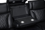 Jazz Black 84"W Leather Aire Power Reclining Sofa - Ornate Home