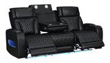 Jazz Black Leather Aire Power Reclining Sofa & Loveseat Set - Ornate Home