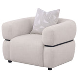 Jeanette Beige Fabric Upholstered Round Arm Accent Chair - Ornate Home