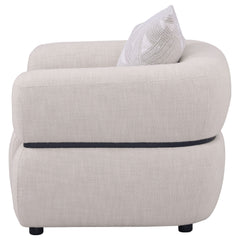 Jeanette Beige Fabric Upholstered Round Arm Accent Chair - Ornate Home
