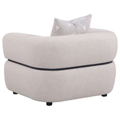Jeanette Beige Fabric Upholstered Round Arm Accent Chair - Ornate Home