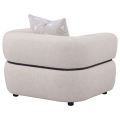 Jeanette Beige Fabric Upholstered Round Arm Accent Chair - Ornate Home