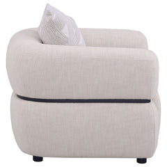 Jeanette Beige Fabric Upholstered Round Arm Accent Chair - Ornate Home