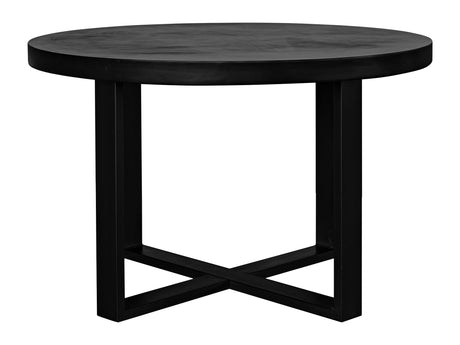 Jedrik Black Round Outdoor Dining Table - Ornate Home