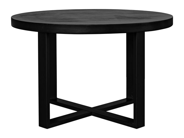 Jedrik Black Round Outdoor Dining Table - Ornate Home