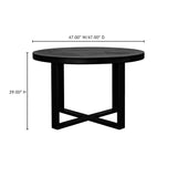 Jedrik Black Round Outdoor Dining Table - Ornate Home