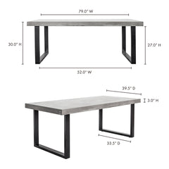 Jedrik Dark Grey Large Outdoor Dining Table - Ornate Home