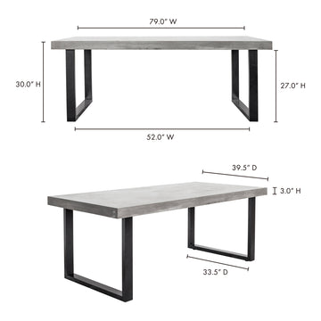 Jedrik Dark Grey Large Outdoor Dining Table - Ornate Home