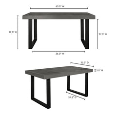 Jedrik Dark Grey Small Outdoor Dining Table - Ornate Home