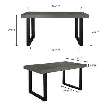 Jedrik Dark Grey Small Outdoor Dining Table - Ornate Home