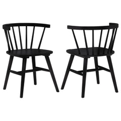 Jeffries Black Windsor Wood Dining Side Chair (Set of 2) - Ornate Home