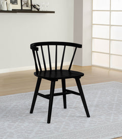 Jeffries Black Windsor Wood Dining Side Chair (Set of 2) - Ornate Home