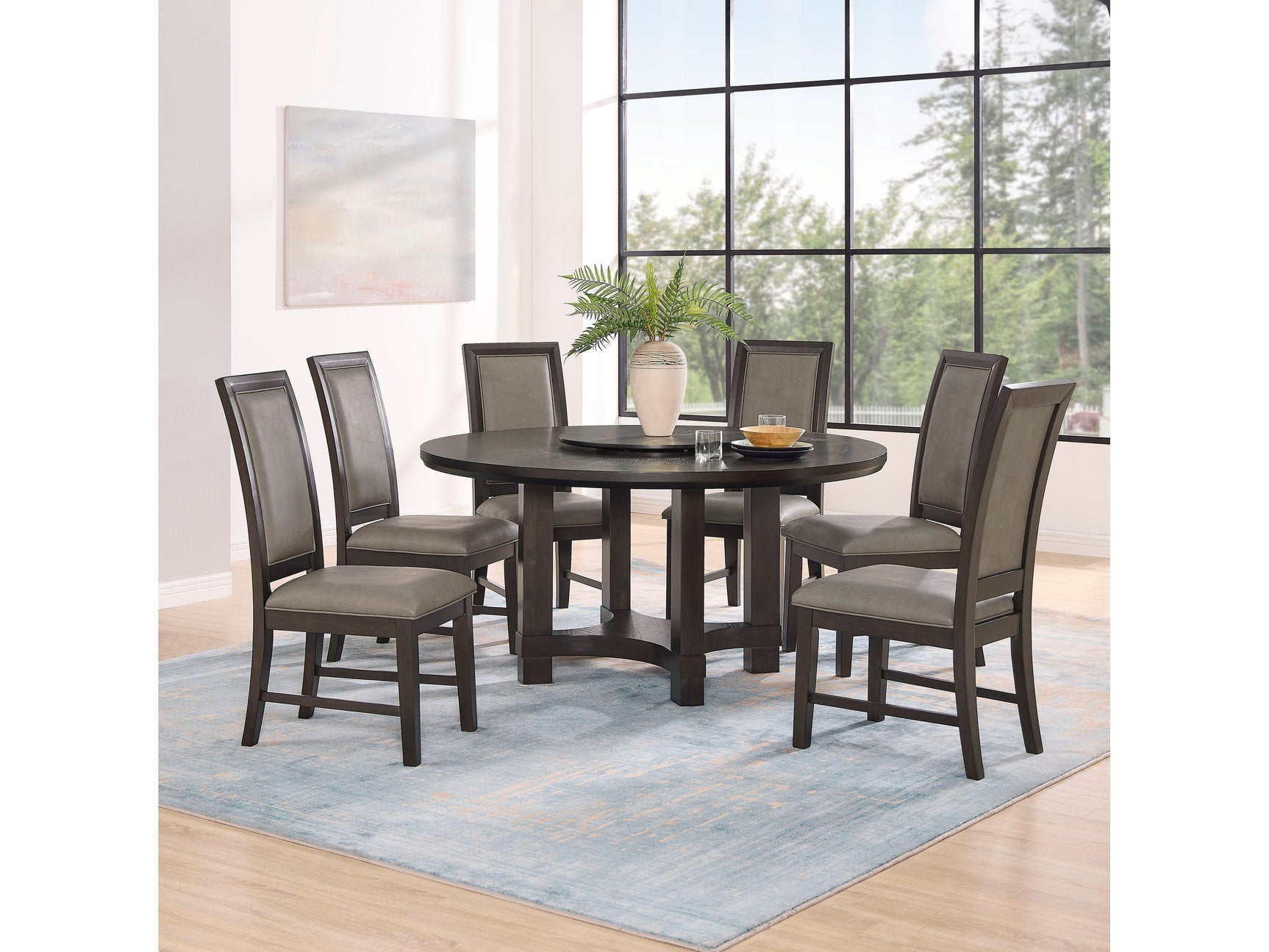 Jeffries Brown Round Dining Set - Ornate Home