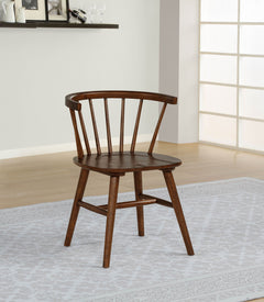 Jeffries Walnut Windsor Wood Dining Side Chair (Set of 2) - Ornate Home