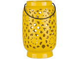 Jeiseyville Yellow Geometric Ceramic Lantern - Ornate Home