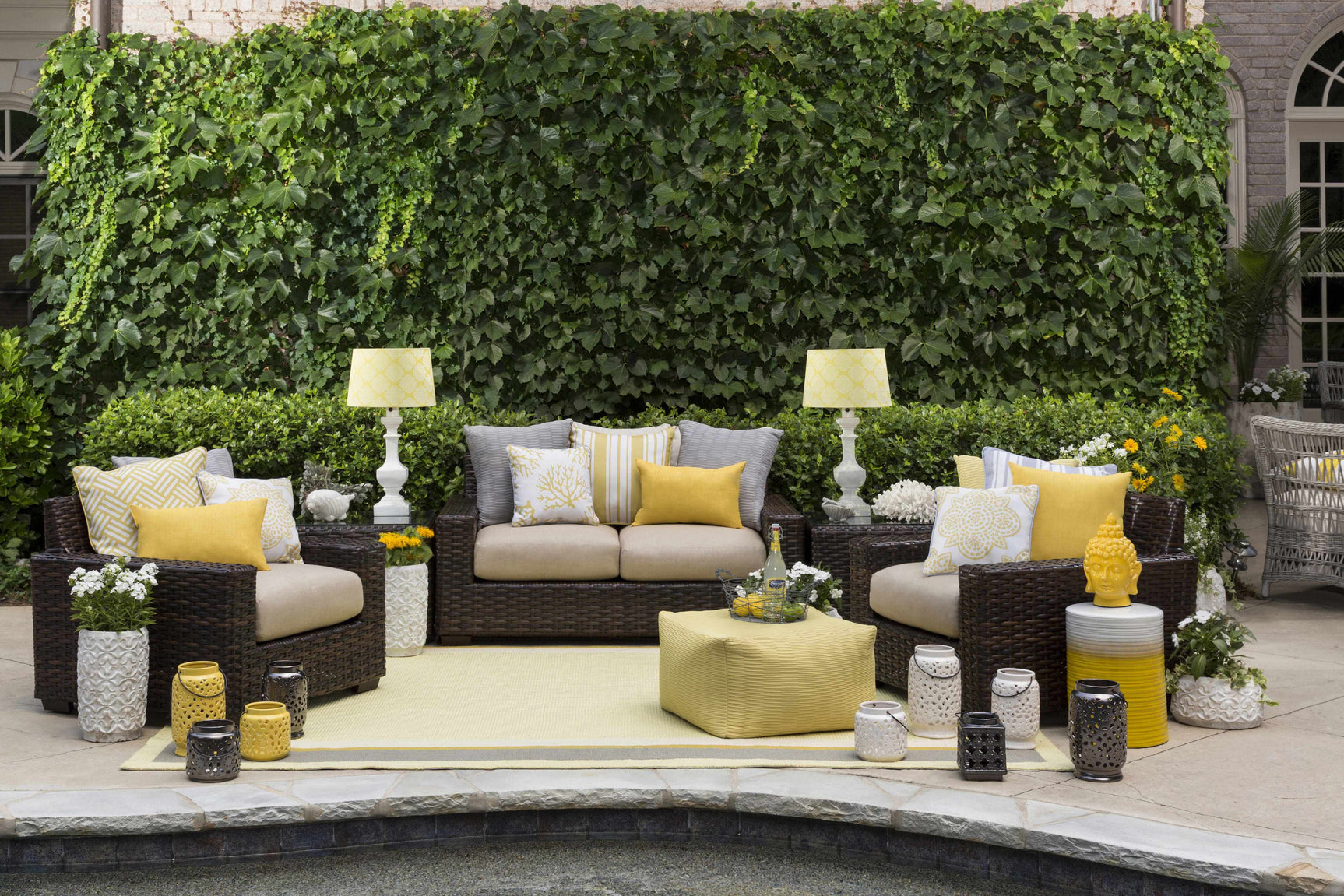 Jeiseyville Yellow Geometric Ceramic Lantern - Ornate Home