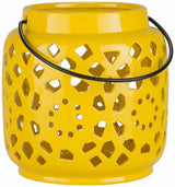 Jeiseyville Yellow Geometric Ceramic Lantern - Ornate Home