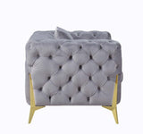 Jelanea Gray/Gold Sofa w/ 2 Pillows - Ornate Home