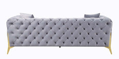 Jelanea Gray/Gold Sofa w/ 2 Pillows - Ornate Home