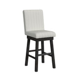 Jemma Dark Espresso/Beige Swivel Bar Stool (Set of 2) - Ornate Home