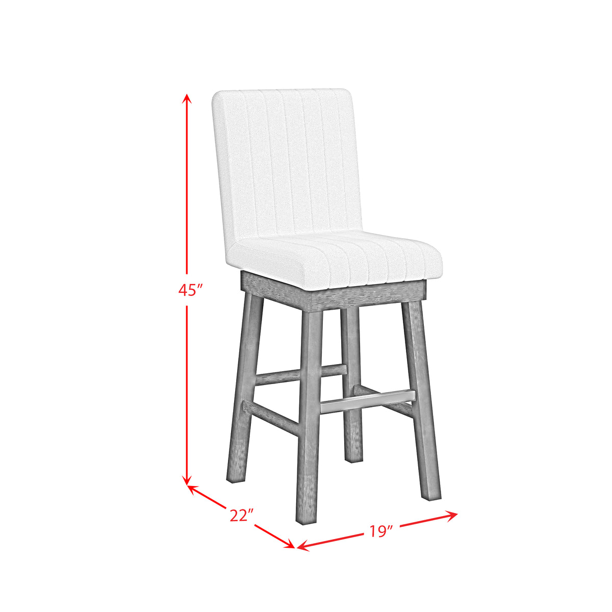 Jemma Dark Espresso/Beige Swivel Bar Stool (Set of 2) - Ornate Home