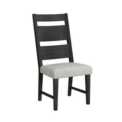 Jemma Dark Espresso/Beige Wood Back Dining Side Chair (Set of 2) - Ornate Home