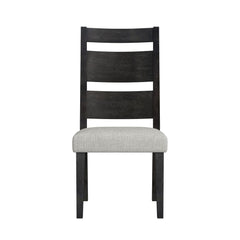 Jemma Dark Espresso/Beige Wood Back Dining Side Chair (Set of 2) - Ornate Home