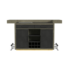 Jemma Grey/Dark Espresso Bar Table Set with Light - Ornate Home