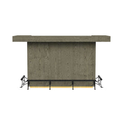 Jemma Grey/Dark Espresso Bar Table Set with Light - Ornate Home