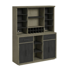 Jemma Grey/Dark Espresso Buffet and Hutch with Light - Ornate Home