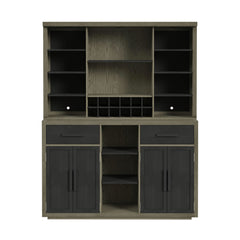 Jemma Grey/Dark Espresso Buffet and Hutch with Light - Ornate Home