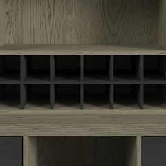 Jemma Grey/Dark Espresso Buffet and Hutch with Light - Ornate Home
