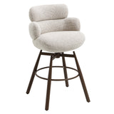 Jena Beige/Walnut Counter Height Chair w/Swivel - Ornate Home